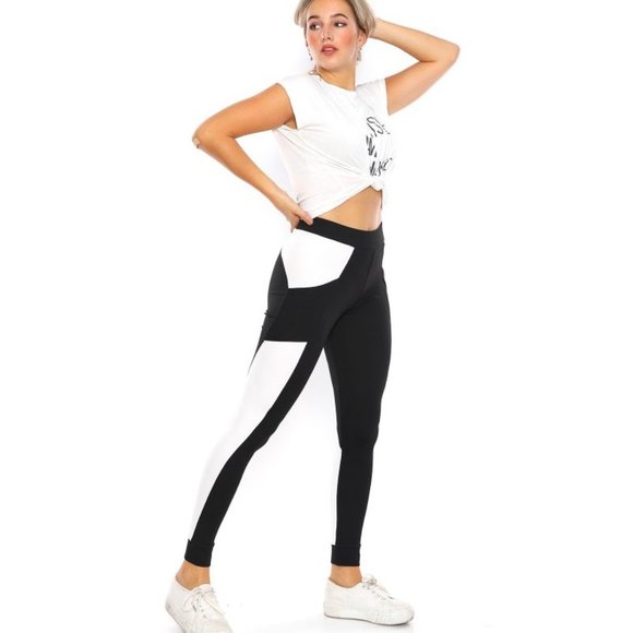 CM Fashion BLACK WHITE TIGHTS - Picture 7 of 8